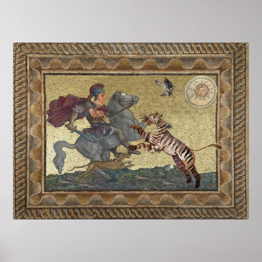 Alexander the Great, Bucephalus and Peritas mosaic Poster (Voorkant)