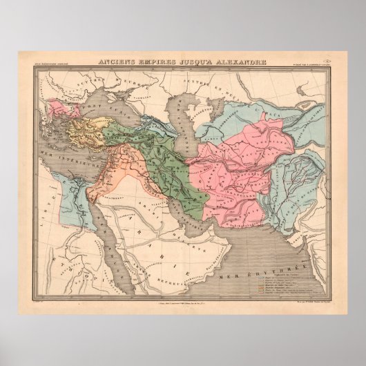 Alexander The Great Empire Map (1838) Poster (Voorkant)