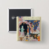 Alexander Visits a Hermit Vierkante Button 5,1 Cm (Voorkant /achterkant)