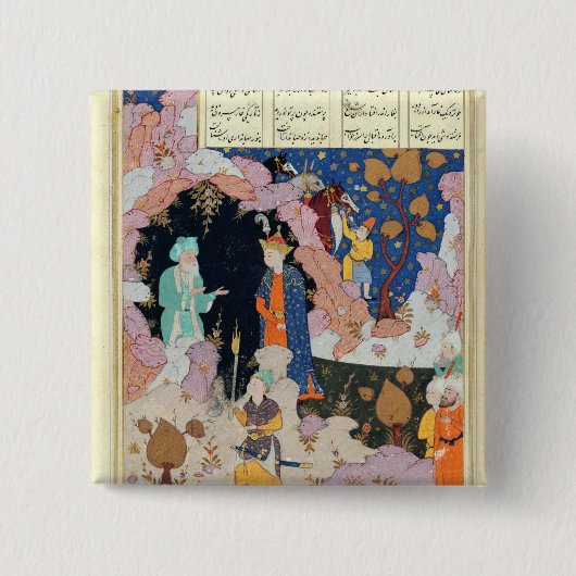 Alexander Visits a Hermit Vierkante Button 5,1 Cm (Voorkant)