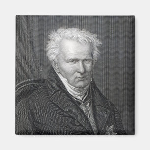 Alexander von Humboldt, gegraveerd door C. Cook Magneet