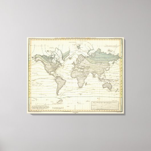 Alexander von Humboldt's systeem isothermische kro Canvas Afdruk (Voorkant)