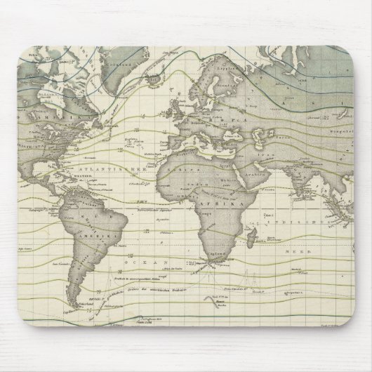 Alexander von Humboldt's systeem isothermische kro Muismat (Voorkant)