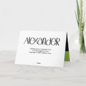 Alexander witte Verjaardag Kaart (Achterkant)