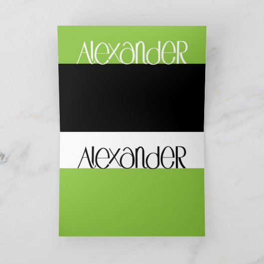 Alexander witte Verjaardag Kaart (Binnen)