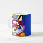Alexander's Cat blauwe rechterhand mok (Voorkant links)