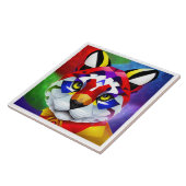 Alexander's Cat grote witte tegel Tegeltje (Zijkant)