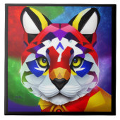 Alexander's Cat grote zwarte tegel Tegeltje (Voorkant)