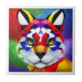 Alexander's Cat kleine witte tegel Tegeltje (Voorkant)