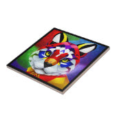 Alexander's Cat kleine zwarte tegel Tegeltje (Zijkant)