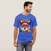 Alexander's Cat mannen blauw T-shirt (Voorkant volledig)