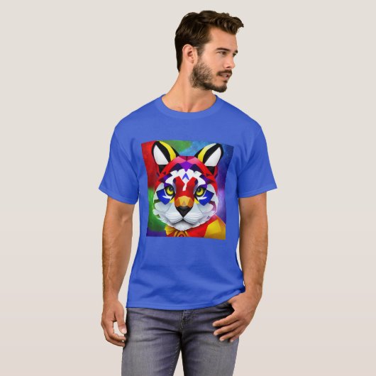 Alexander's Cat mannen blauw T-shirt (Voorkant volledig)