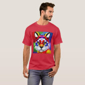 Alexander's Cat men cardinal red T-shirt (Voorkant volledig)
