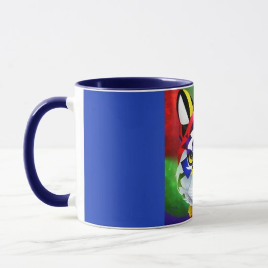 Alexander's Cat navy blue center combo mug Mok (Links)