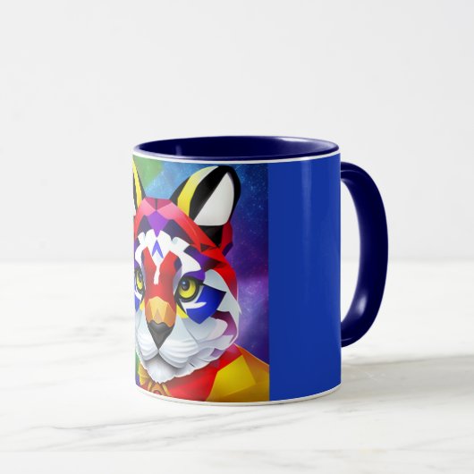 Alexander's Cat navy blue center combo mug Mok (Voorkant rechts)
