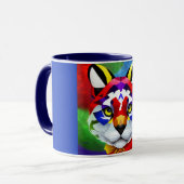 Alexander's Cat navy blue center combo mug Mok (Voorkant links)