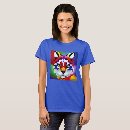 Alexander's Cat vrouwen blauw T-shirt (Voorkant volledig)