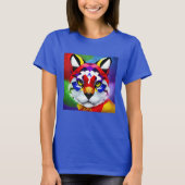 Alexander's Cat vrouwen blauw T-shirt (Voorkant)