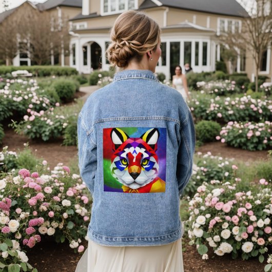 Alexander's Cat vrouwen denim jas Jacket (Huwelijk Achterkant)