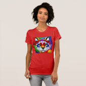 Alexander's Cat vrouwen rode T-shirt (Voorkant volledig)