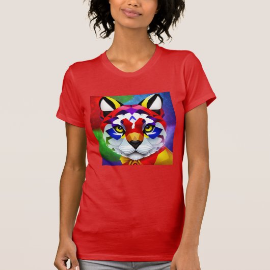 Alexander's Cat vrouwen rode T-shirt (Voorkant)