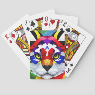 Alexander's Cat wit Poker speelkaarten