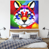 Alexander's Cat witte canvasprint Canvas Afdruk (Insitu (Slaapkamer))