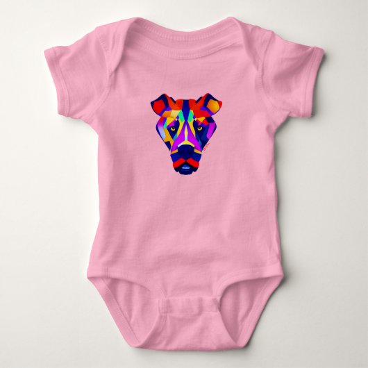 Alexander's Dog baby roze onesie Romper (Voorkant)