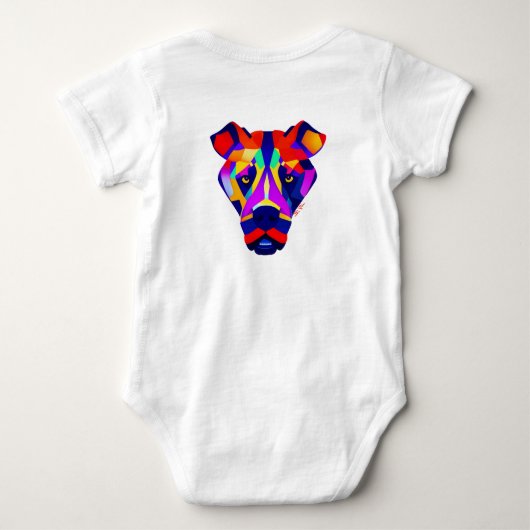 Alexander's Dog baby witte body pak achterkant Romper (Achterkant)