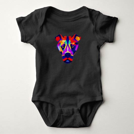 Alexander's Dog baby zwarte body Romper (Voorkant)