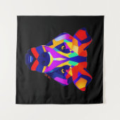 Alexander's Dog black tapestry Wandkleed (Voorkant (horizontaal))