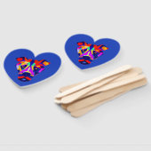 Alexander's Dog blauw hart hand fans Handwaaier (Niet-gemonteerd)