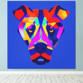 Alexander's Dog blauwe canvasprint Canvas Afdruk (Insitu (Houten vloer))