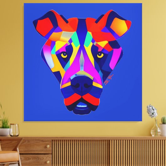 Alexander's Dog blauwe canvasprint Canvas Afdruk (Insitu (Woonkamer))