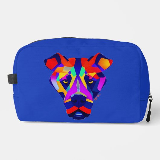 Alexander's Dog blauwe dopp kit toilet tas (Voorkant)