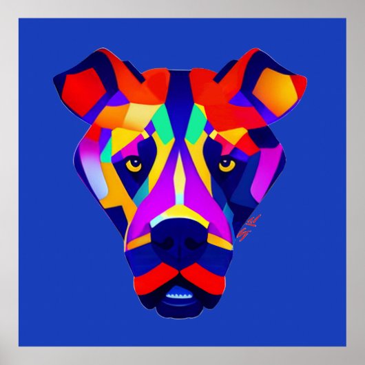 Alexander's Dog blauwe matte poster (Voorkant)
