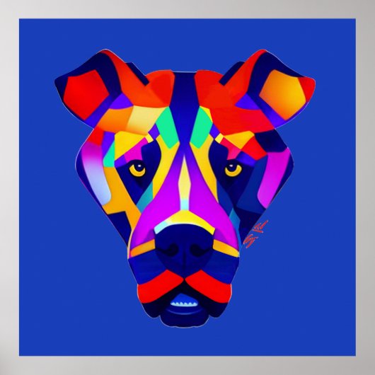 Alexander's Dog blauwe waarde matte poster (Voorkant)
