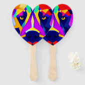 Alexander's Dog hart hand fans Handwaaier (Voorkant en achterkant)