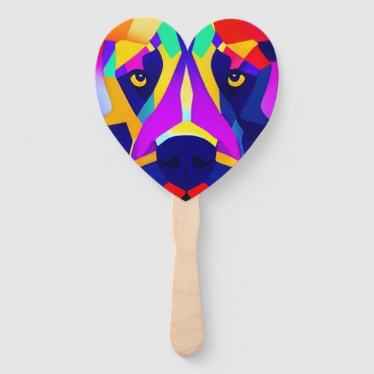 Alexander's Dog hart hand fans Handwaaier (Voorkant)