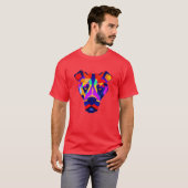 Alexander's Dog mannen rode levendige T-shirt (Voorkant volledig)