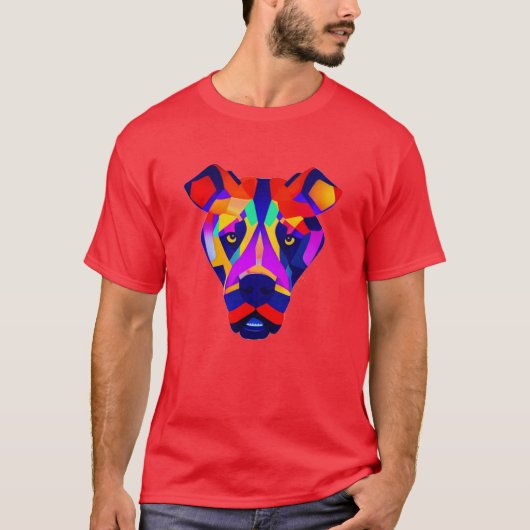 Alexander's Dog mannen rode levendige T-shirt (Voorkant)