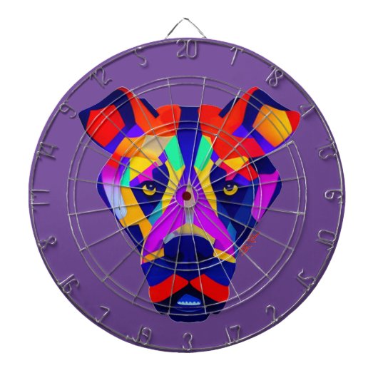 Alexander's Dog paarse dartboard Dartbord (Voorkant)