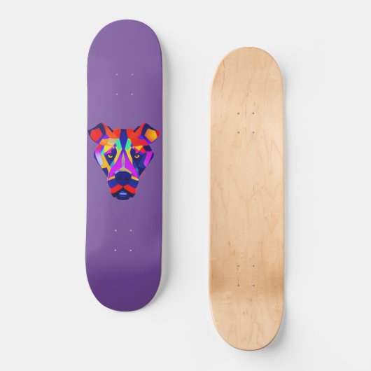 Alexander's Dog paarse skateboard (Voorkant)