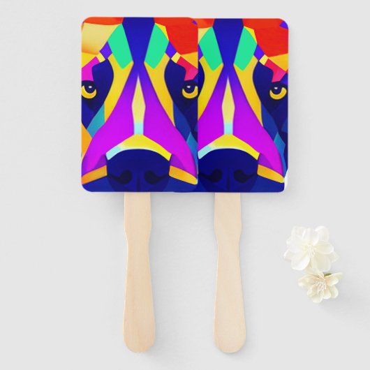 Alexander's Dog rechthoek hand fans Handwaaier (Voorkant en achterkant)