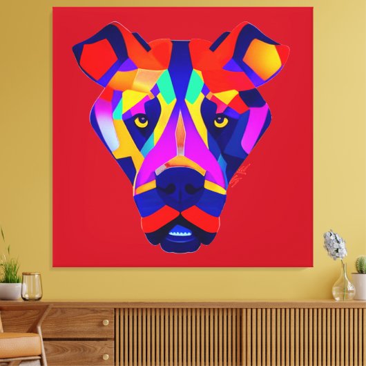 Alexander's Dog red canvas print (Insitu (Woonkamer))