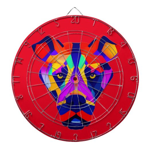 Alexander's Dog rood dartboard Dartbord (Voorkant)