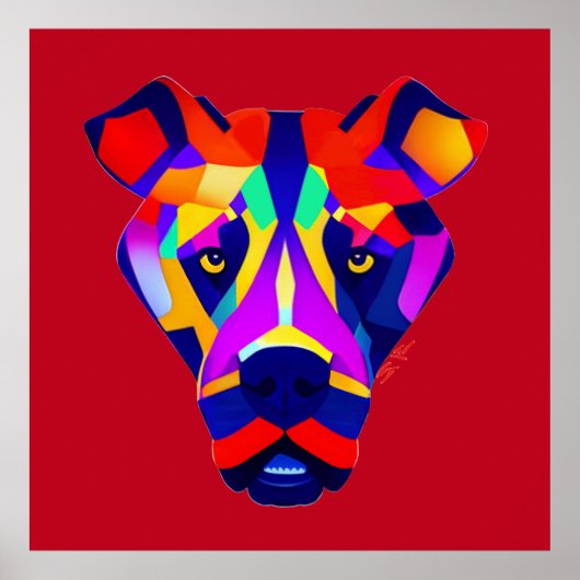 Alexander's Dog rood matte poster (Voorkant)