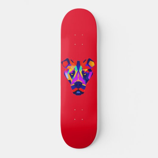 Alexander's Dog rood skateboard (Voorkant)