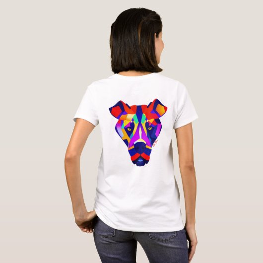 Alexander's Dog vrouwen witte T-shirt achterkant (Achterkant volledig)