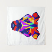 Alexander's Dog white tapestry Wandkleed (Voorkant (horizontaal))
